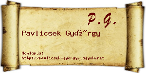 Pavlicsek György névjegykártya