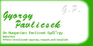 gyorgy pavlicsek business card